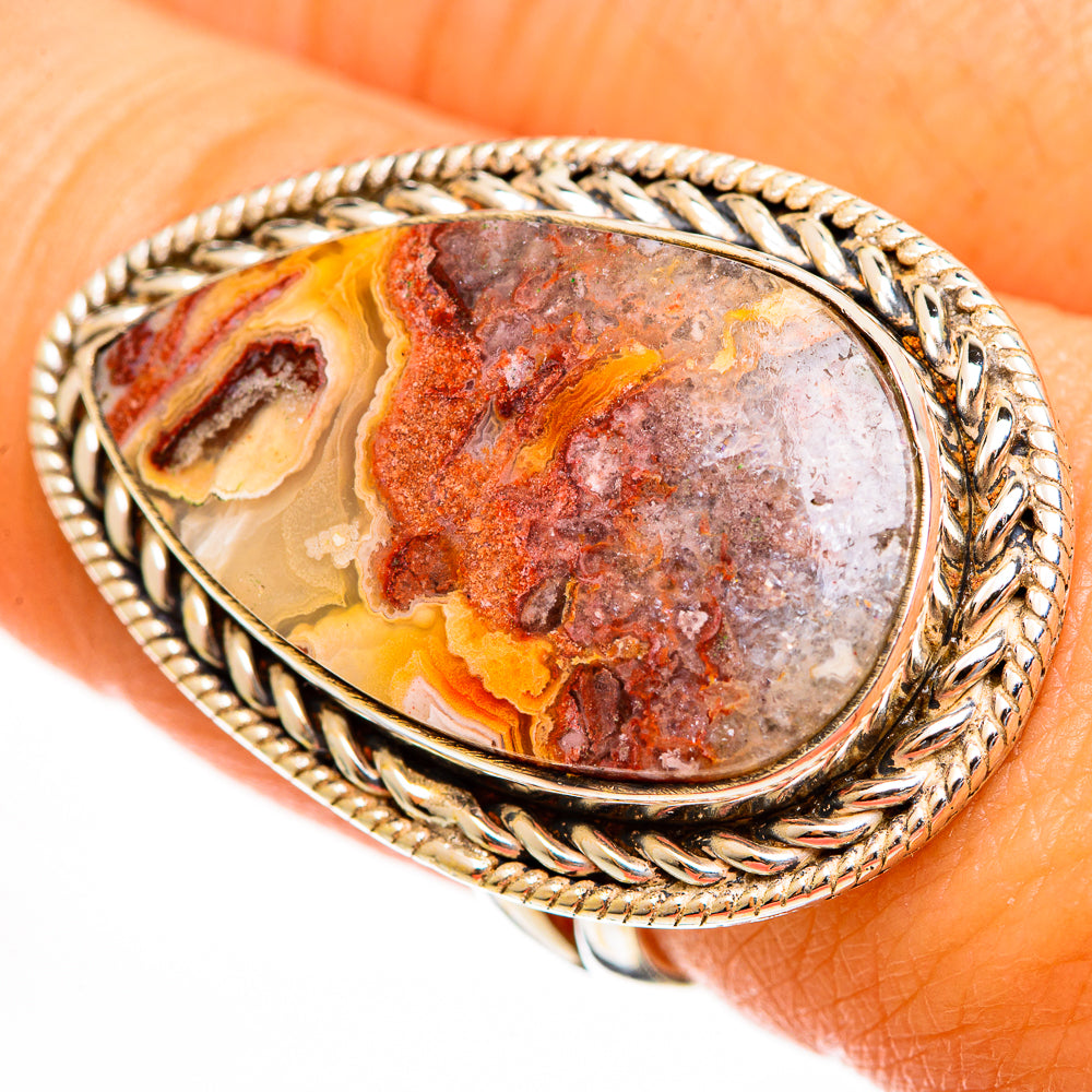 Crazy Lace Agate Rings handcrafted by Ana Silver Co - RING113567