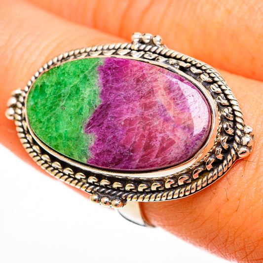 Ruby Zoisite Rings handcrafted by Ana Silver Co - RING113583