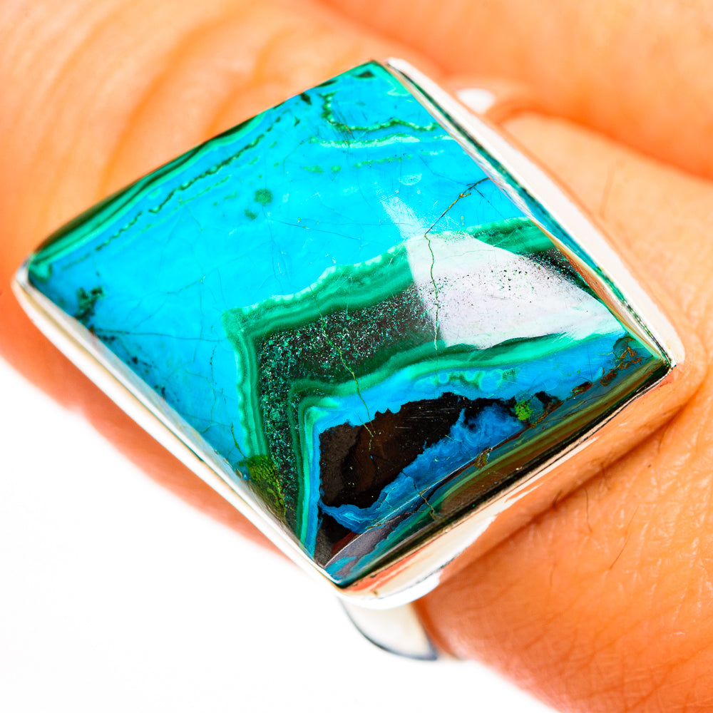 Malachite In Chrysocolla Rings handcrafted by Ana Silver Co - RING113584