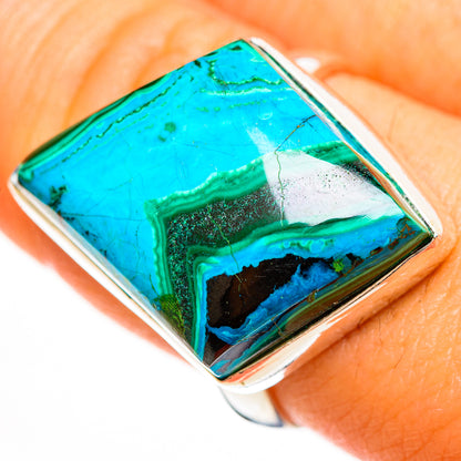 Malachite In Chrysocolla Rings handcrafted by Ana Silver Co - RING113584