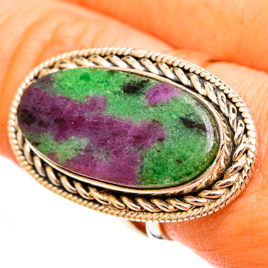 Ruby Zoisite Rings handcrafted by Ana Silver Co - RING113585