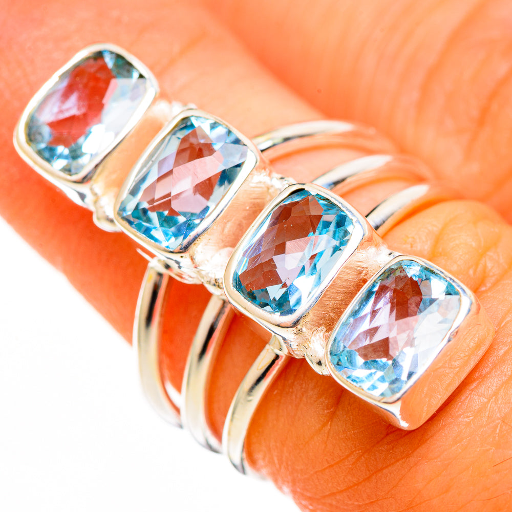 Blue Topaz Rings handcrafted by Ana Silver Co - RING113589