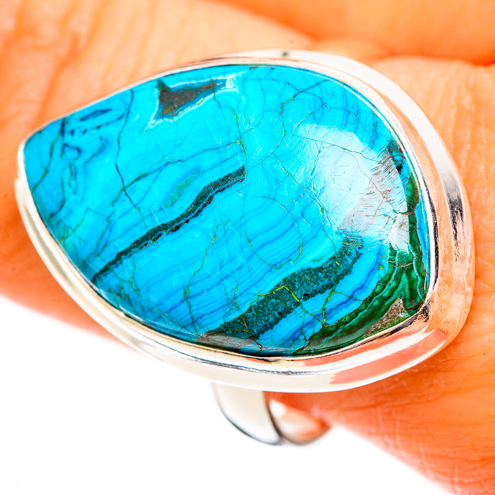 Malachite In Chrysocolla Rings handcrafted by Ana Silver Co - RING113591