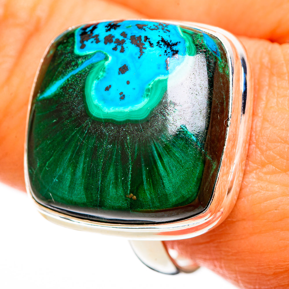 Malachite In Chrysocolla Rings handcrafted by Ana Silver Co - RING113594