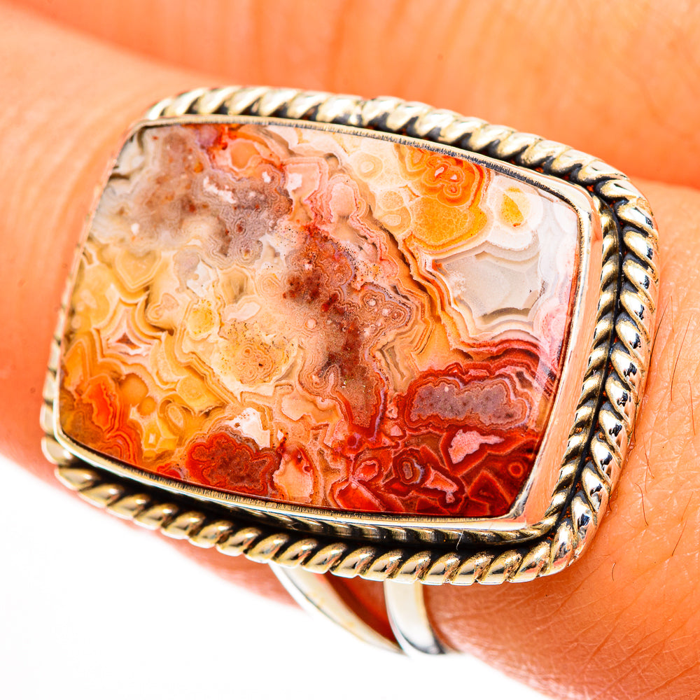 Crazy Lace Agate Rings handcrafted by Ana Silver Co - RING113602