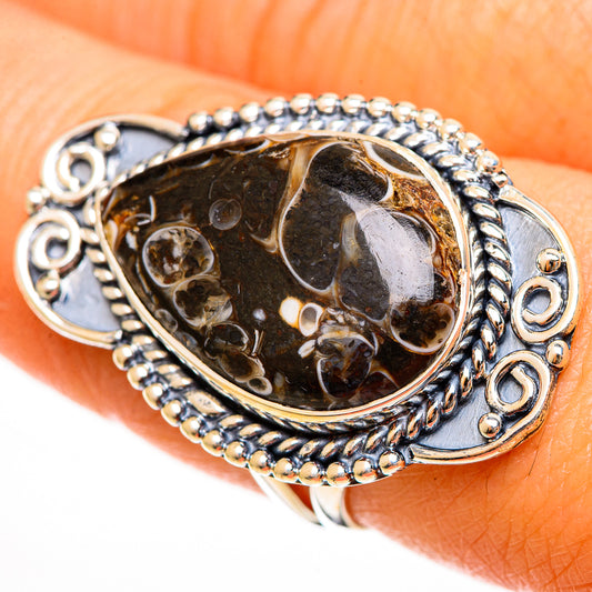 Turritella Agate Rings handcrafted by Ana Silver Co - RING113603