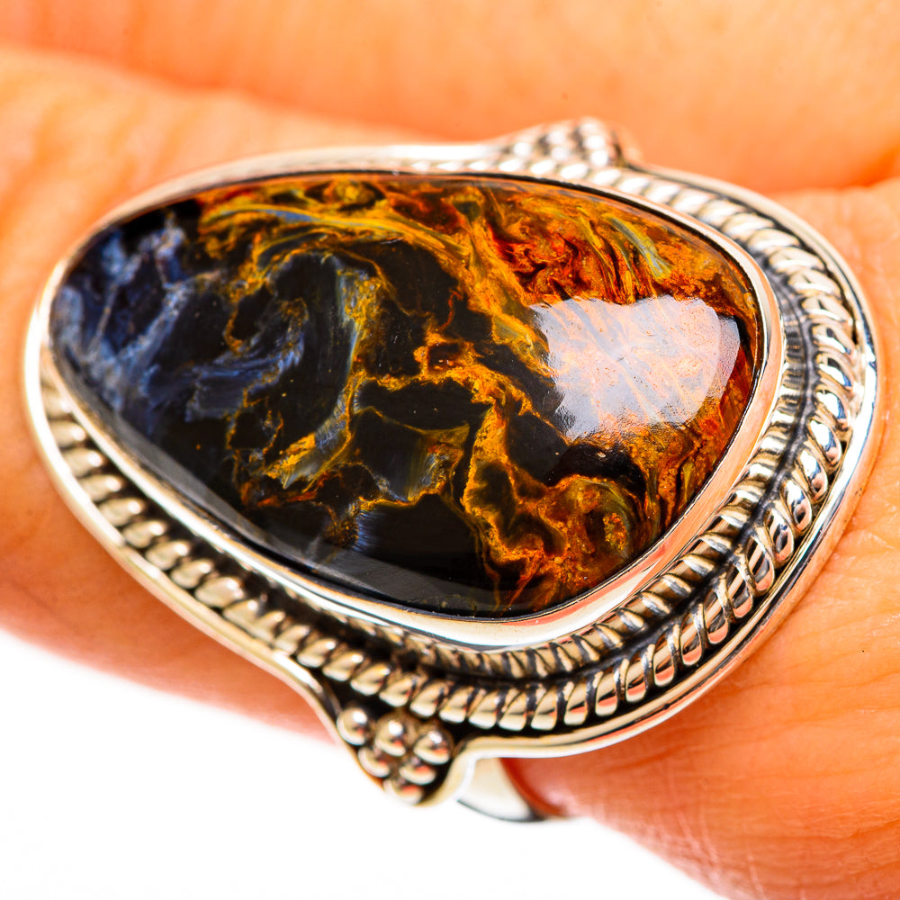 Golden Pietersite Rings handcrafted by Ana Silver Co - RING113615