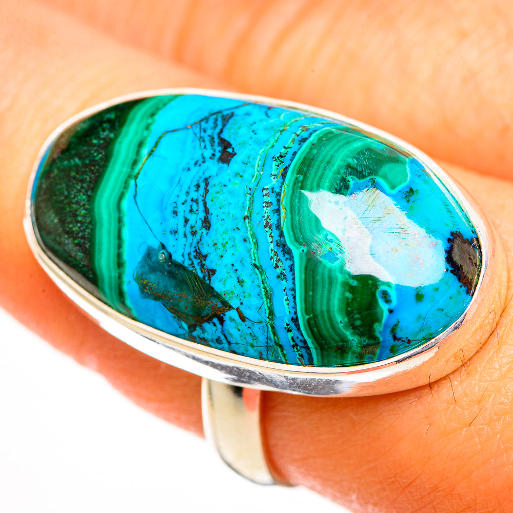 Malachite In Chrysocolla Rings handcrafted by Ana Silver Co - RING113619