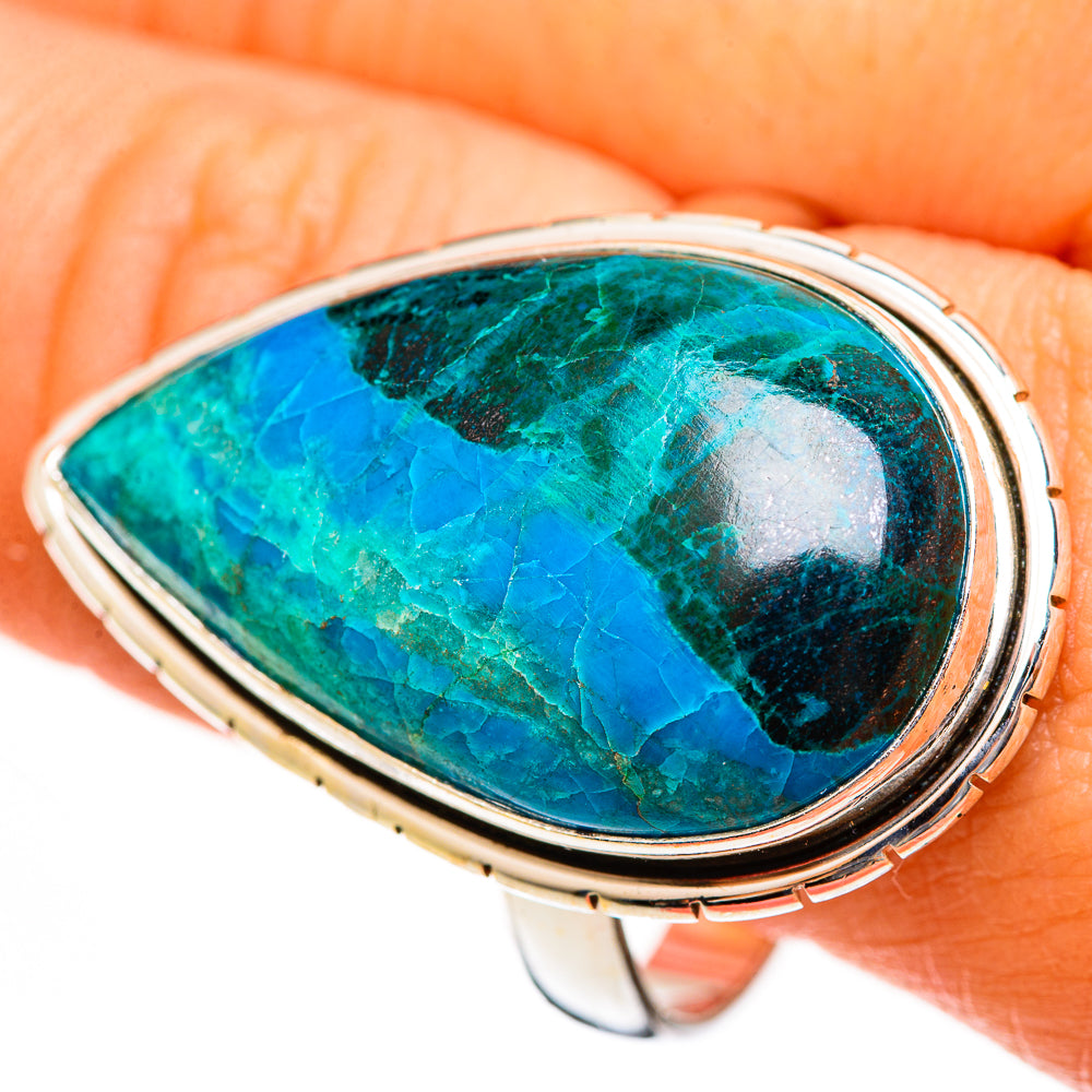 Malachite In Chrysocolla Rings handcrafted by Ana Silver Co - RING113620