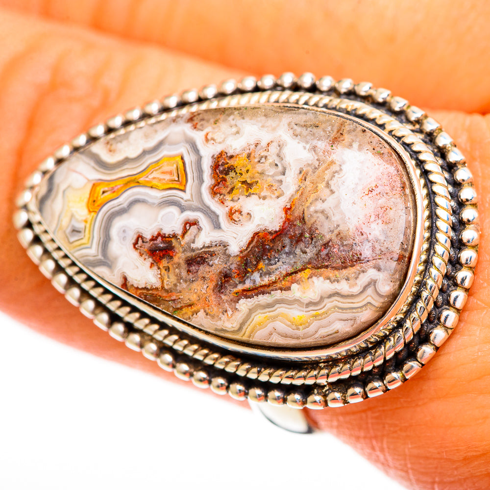 Crazy Lace Agate Rings handcrafted by Ana Silver Co - RING113629