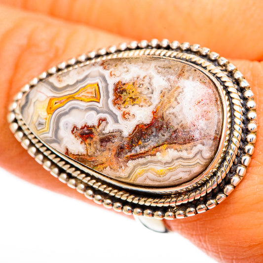 Crazy Lace Agate Rings handcrafted by Ana Silver Co - RING113629
