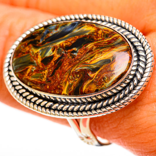 Golden Pietersite Rings handcrafted by Ana Silver Co - RING113632