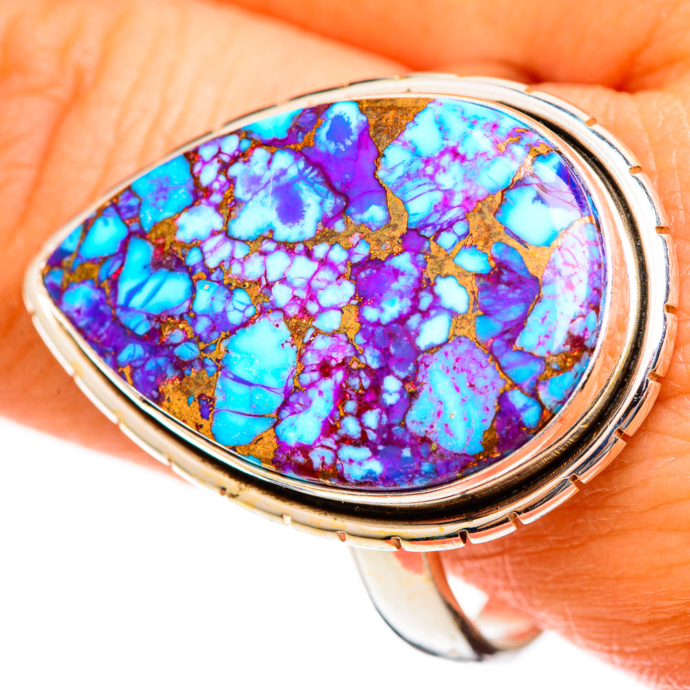 Purple Copper Composite Turquoise Rings handcrafted by Ana Silver Co - RING113642