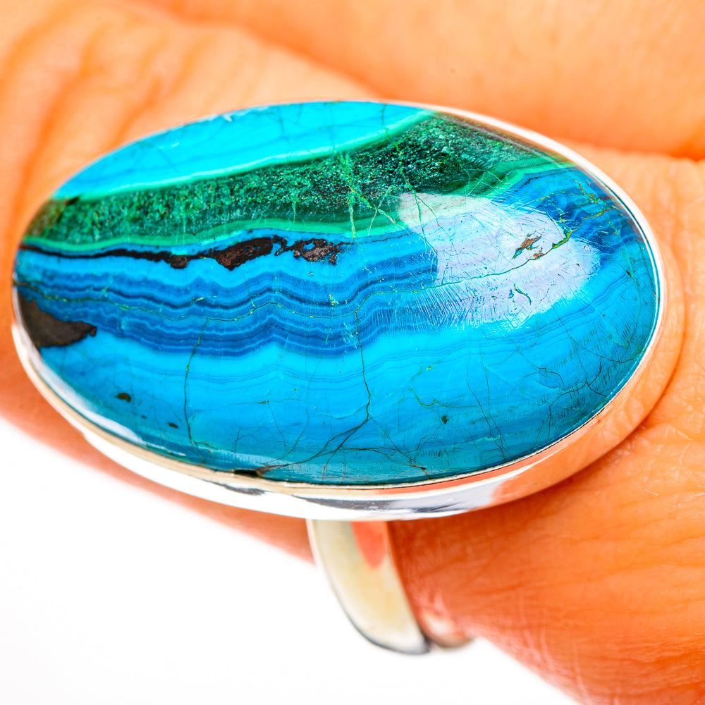 Malachite In Chrysocolla Rings handcrafted by Ana Silver Co - RING113644