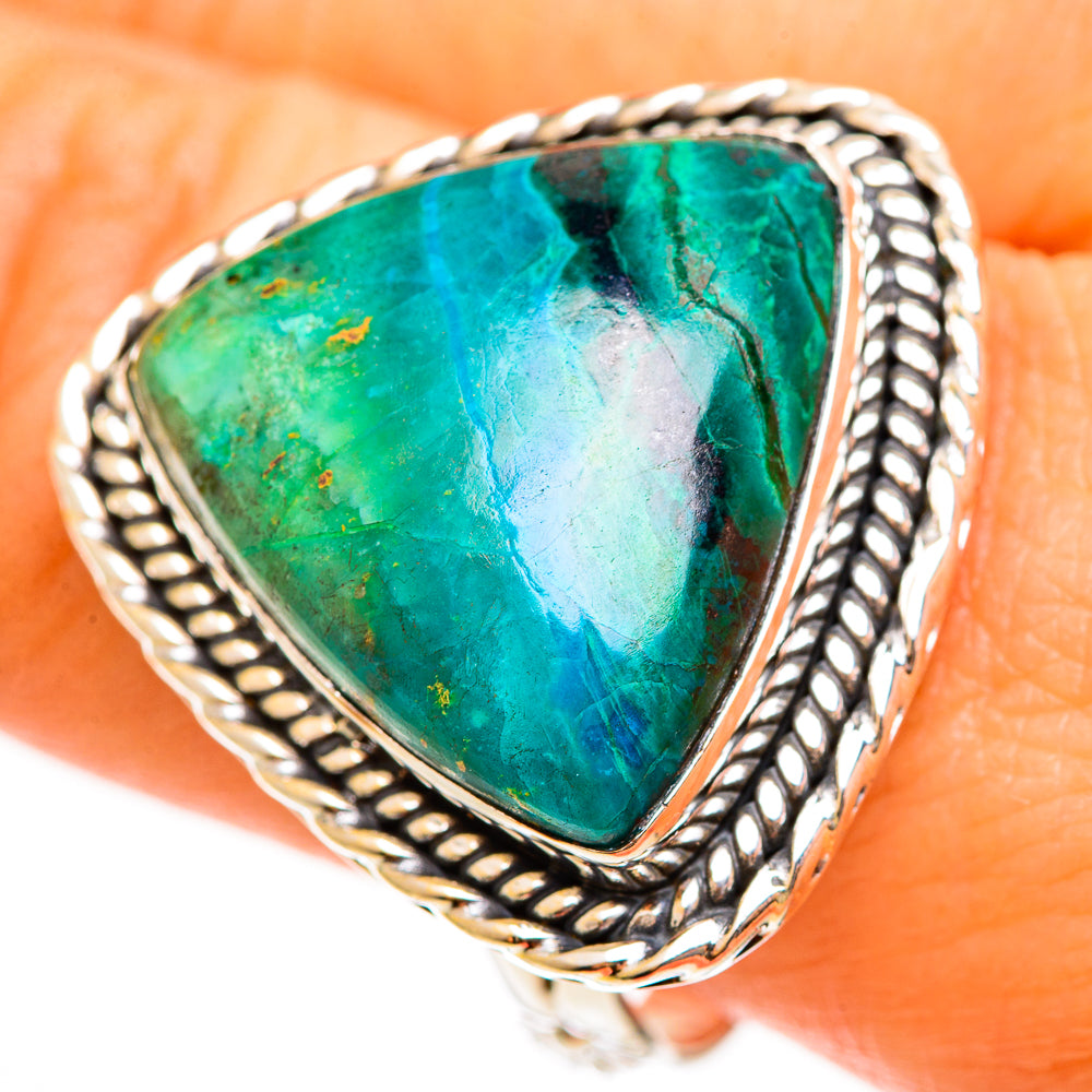 Malachite In Chrysocolla Rings handcrafted by Ana Silver Co - RING113645