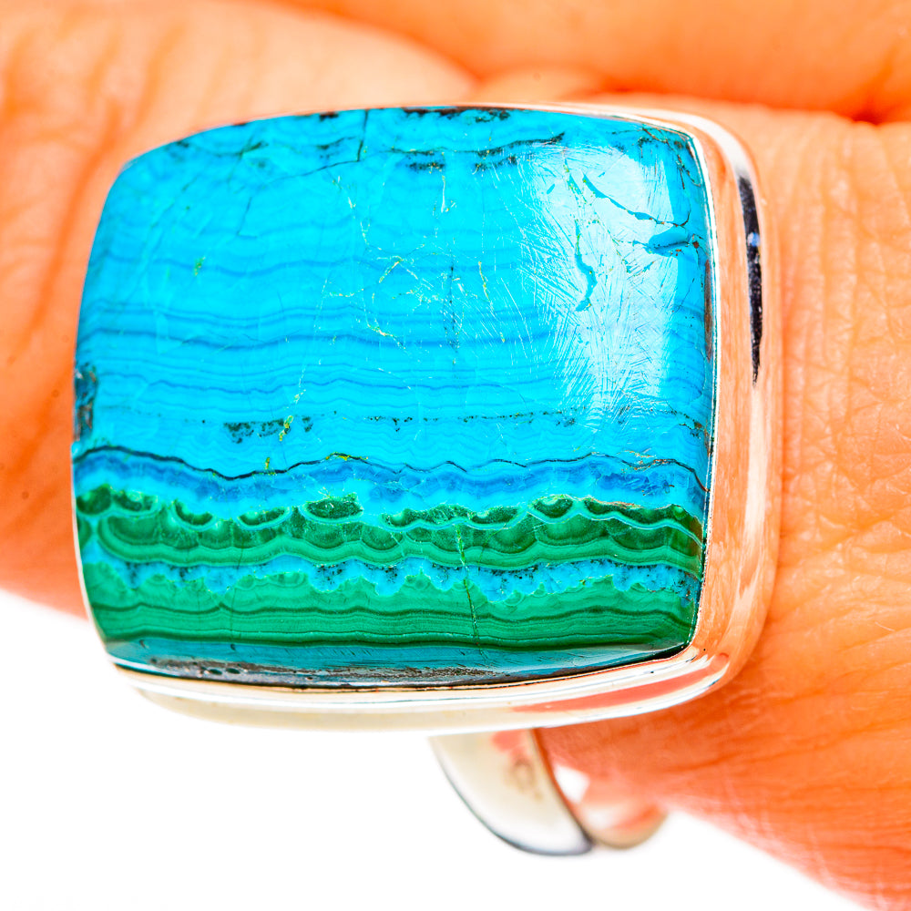 Malachite In Chrysocolla Rings handcrafted by Ana Silver Co - RING113649