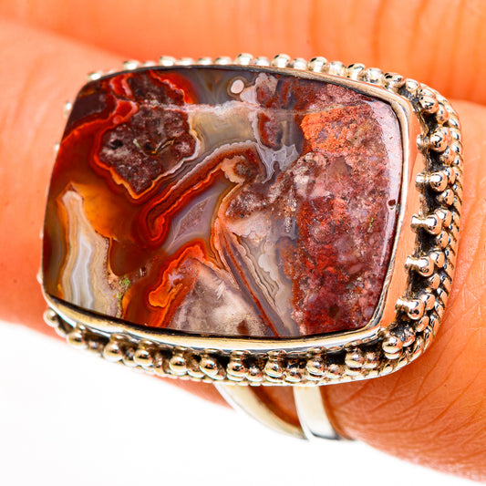 Crazy Lace Agate Rings handcrafted by Ana Silver Co - RING113652