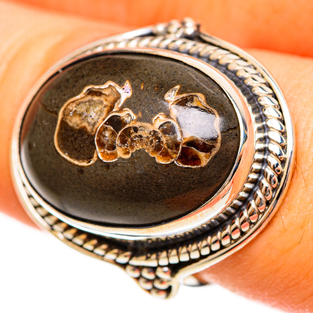 Turritella Agate Rings handcrafted by Ana Silver Co - RING113654