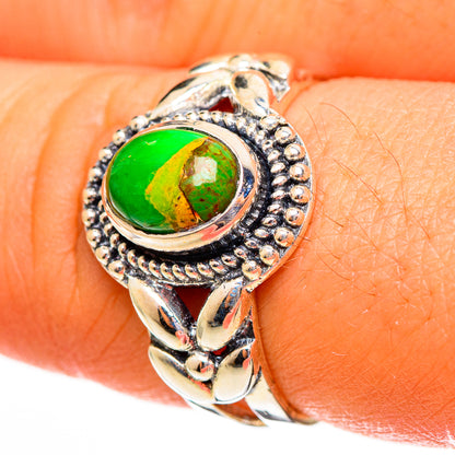 Green Copper Composite Turquoise Rings handcrafted by Ana Silver Co - RING113695