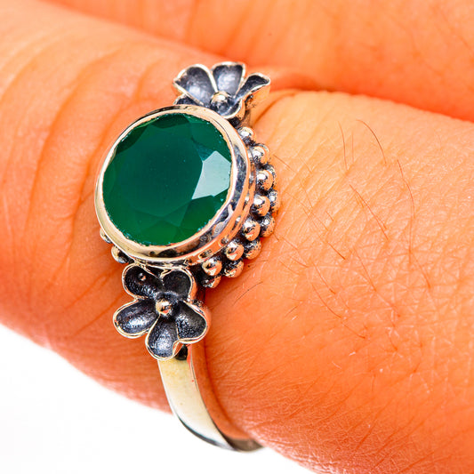 Green Onyx Rings handcrafted by Ana Silver Co - RING113696