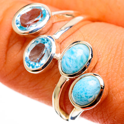 Larimar Rings handcrafted by Ana Silver Co - RING113718