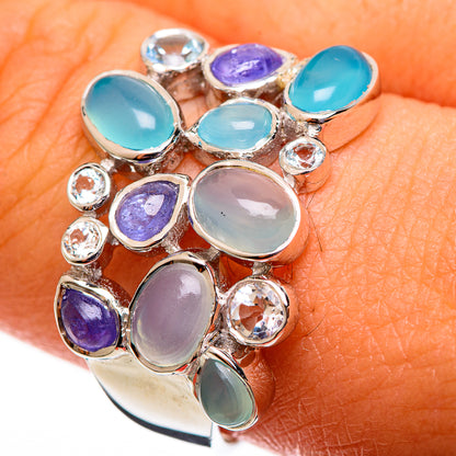 Aqua Chalcedony Rings handcrafted by Ana Silver Co - RING113724