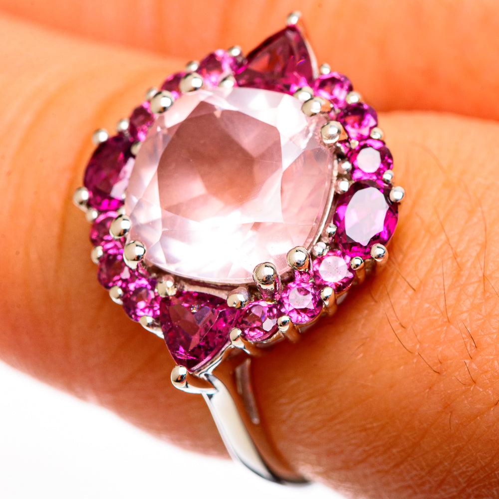 Rose Quartz Rings handcrafted by Ana Silver Co - RING113735