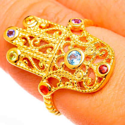 Multi-Stone Hasma Chakra Rings handcrafted by Ana Silver Co - RING113749