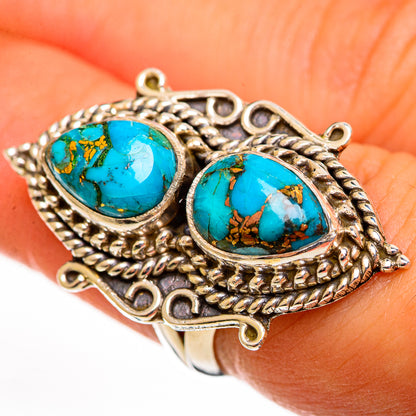 Blue Copper Composite Turquoise Rings handcrafted by Ana Silver Co - RING113761