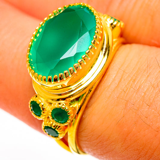 Green Onyx Rings handcrafted by Ana Silver Co - RING113762
