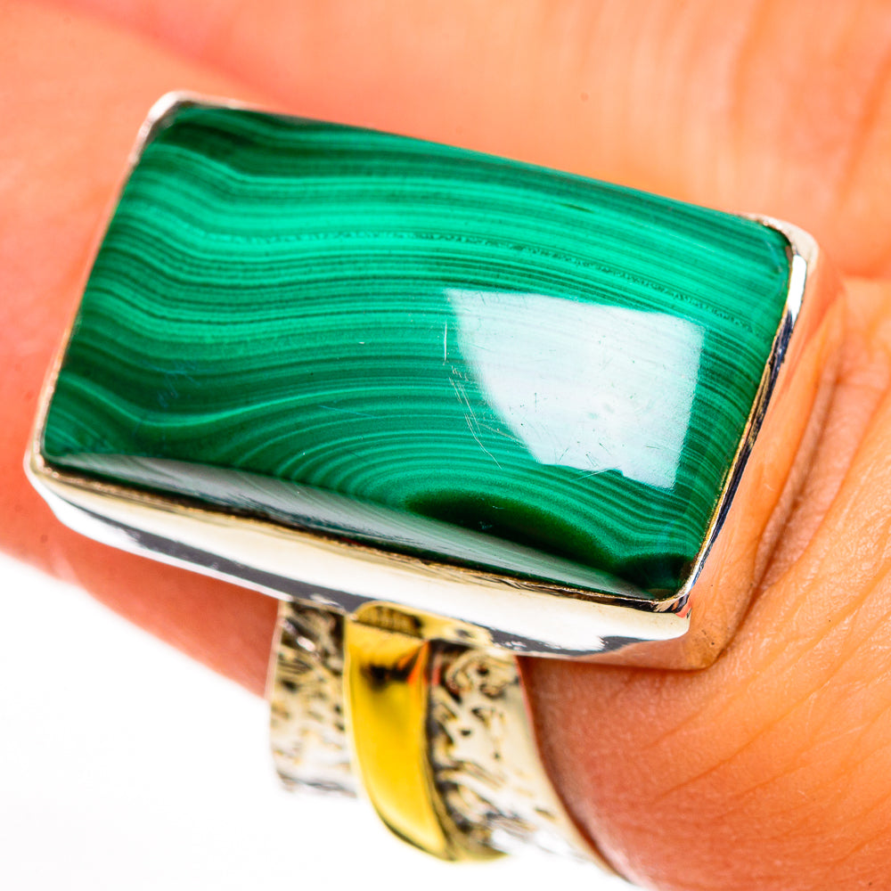 Malachite Rings handcrafted by Ana Silver Co - RING113764