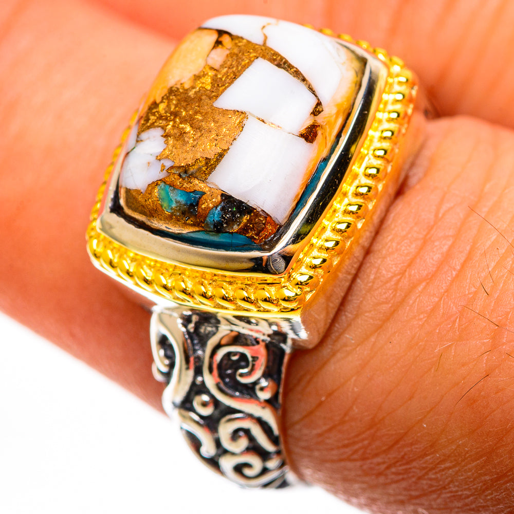 Spiny Oyster Turquoise Rings handcrafted by Ana Silver Co - RING113785