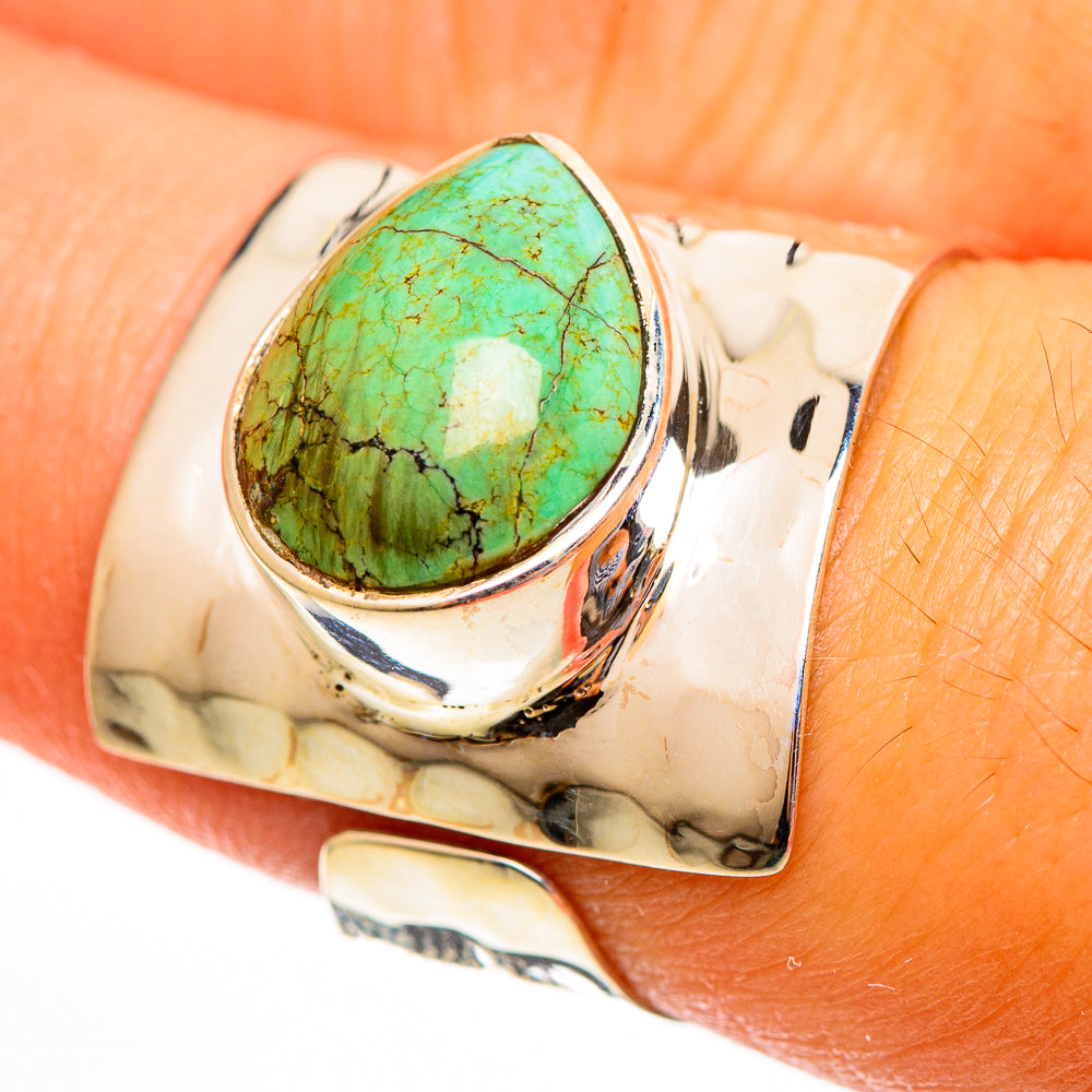 Tibetan Turquoise Rings handcrafted by Ana Silver Co - RING113801