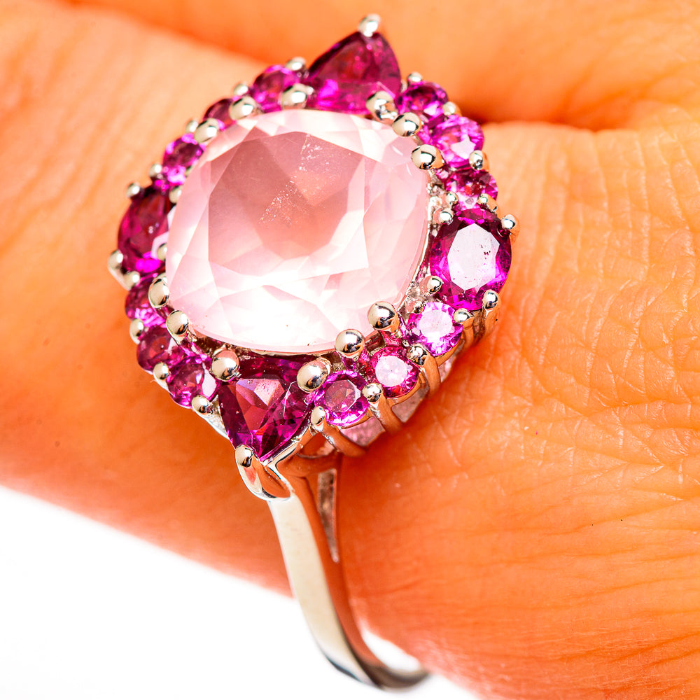 Rose Quartz Rings handcrafted by Ana Silver Co - RING113806