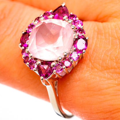 Rose Quartz Rings handcrafted by Ana Silver Co - RING113806