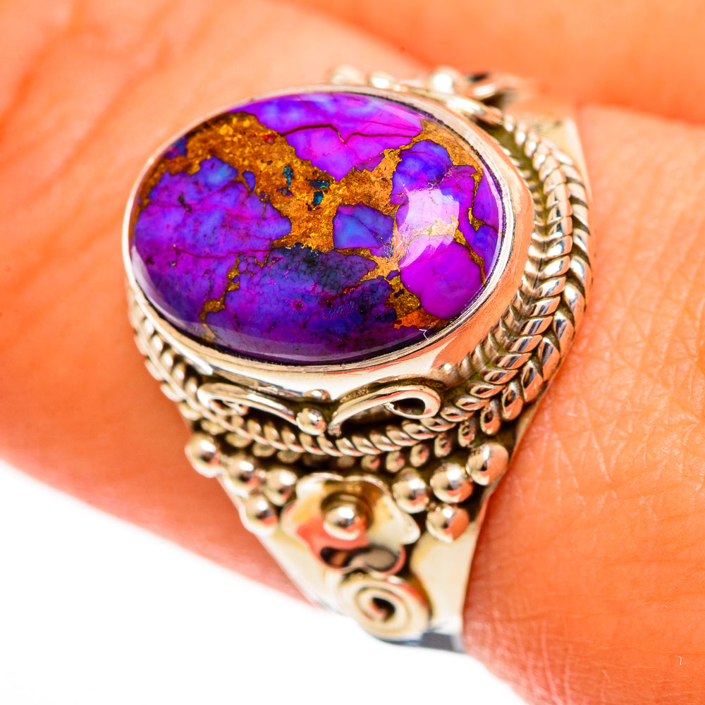 Purple Copper Composite Turquoise Rings handcrafted by Ana Silver Co - RING113814