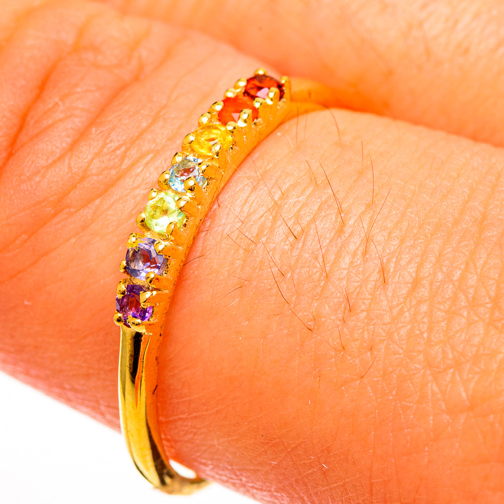 Rainbow Chakra Rings handcrafted by Ana Silver Co - RING113822