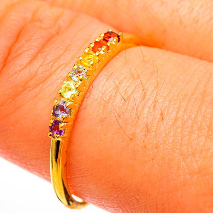Rainbow Chakra Rings handcrafted by Ana Silver Co - RING113822