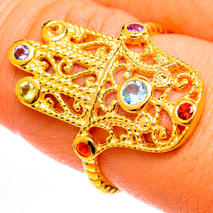 Multi-Stone Hasma Hand Rings handcrafted by Ana Silver Co - RING113823