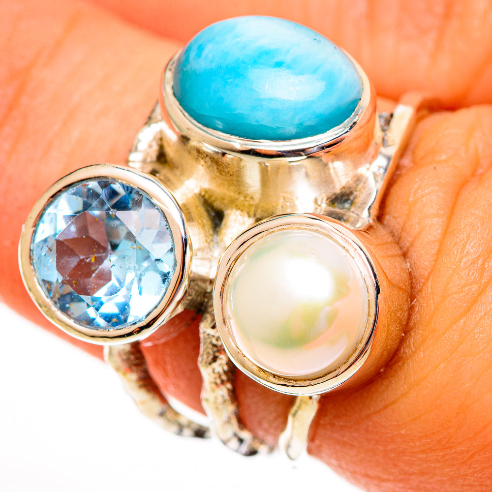 Larimar Rings handcrafted by Ana Silver Co - RING113828