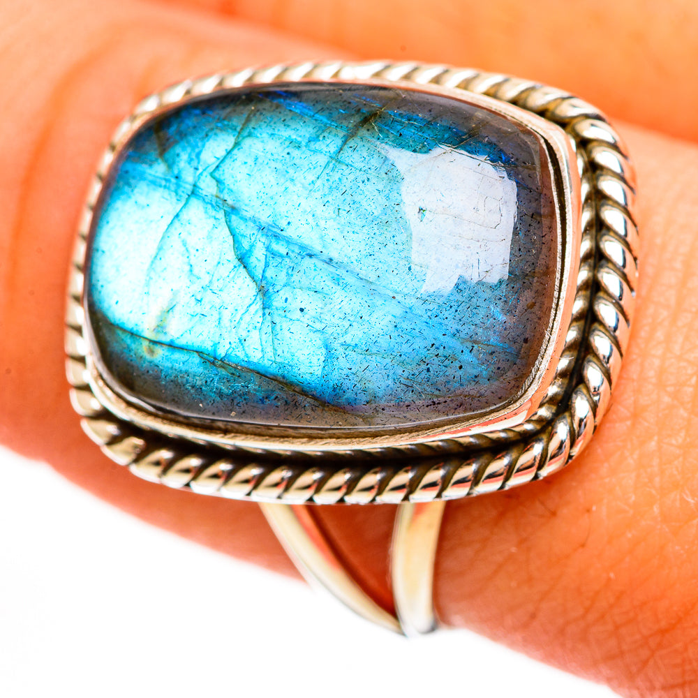Labradorite Rings handcrafted by Ana Silver Co - RING113829