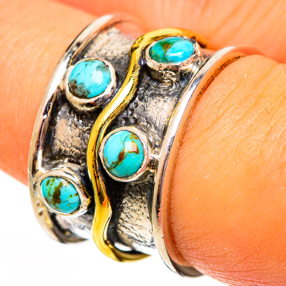 Blue Copper Composite Turquoise Rings handcrafted by Ana Silver Co - RING113833