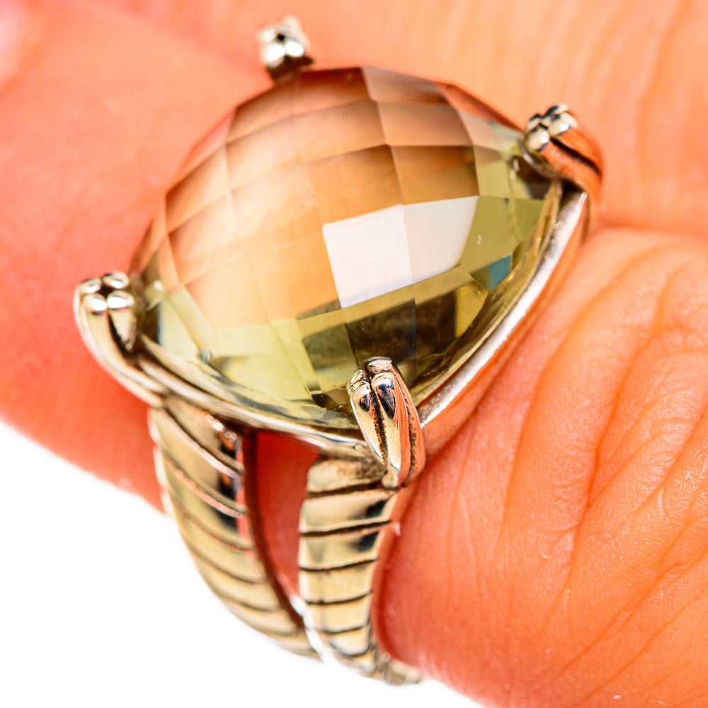 Green Amethyst Rings handcrafted by Ana Silver Co - RING113836