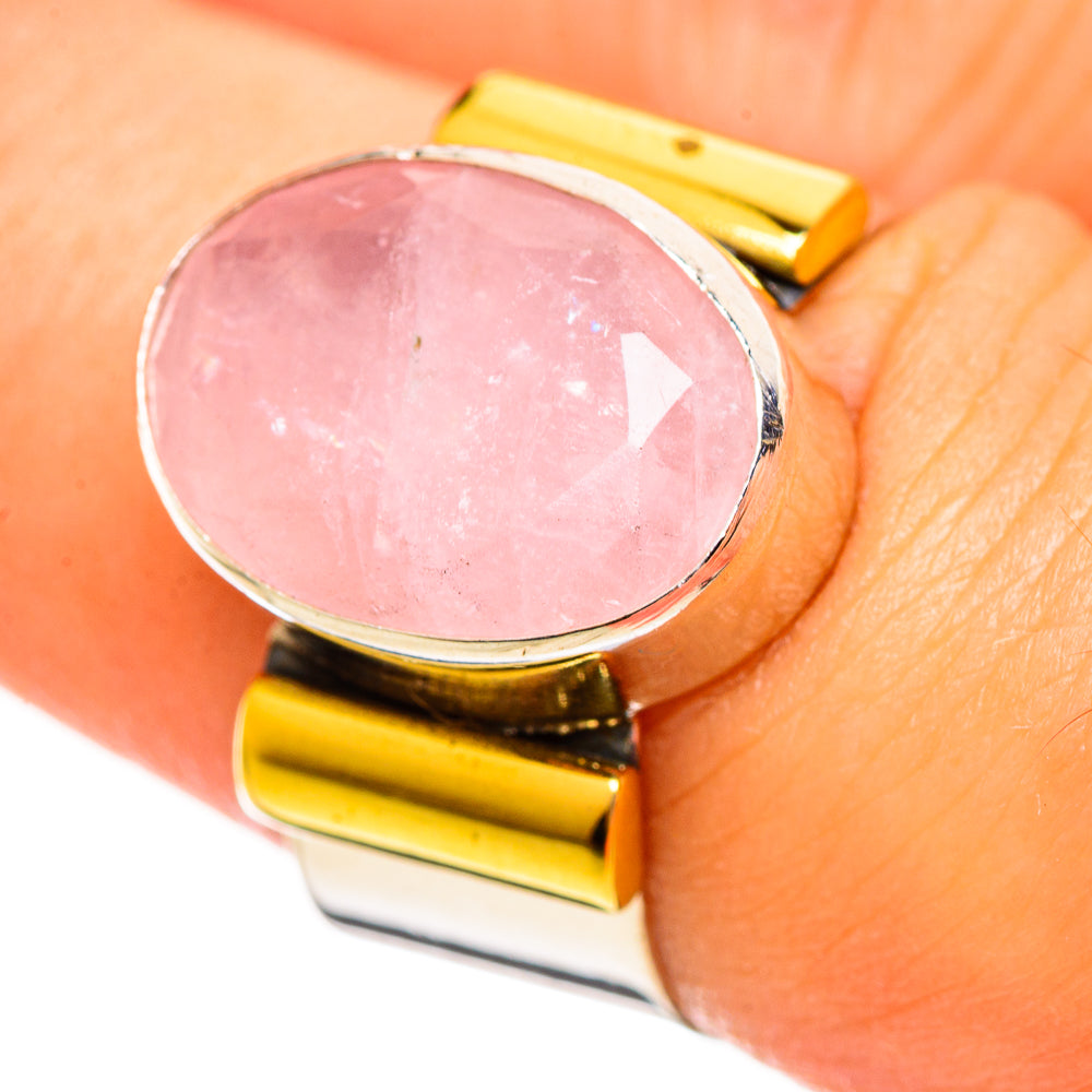 Rose Quartz Rings handcrafted by Ana Silver Co - RING113843