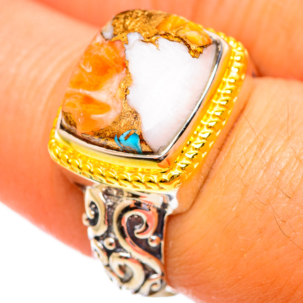 Spiny Oyster Turquoise Rings handcrafted by Ana Silver Co - RING113859