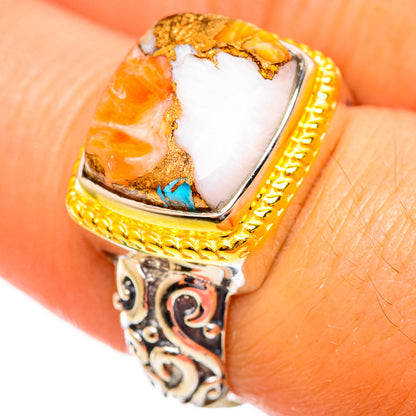 Spiny Oyster Turquoise Rings handcrafted by Ana Silver Co - RING113859