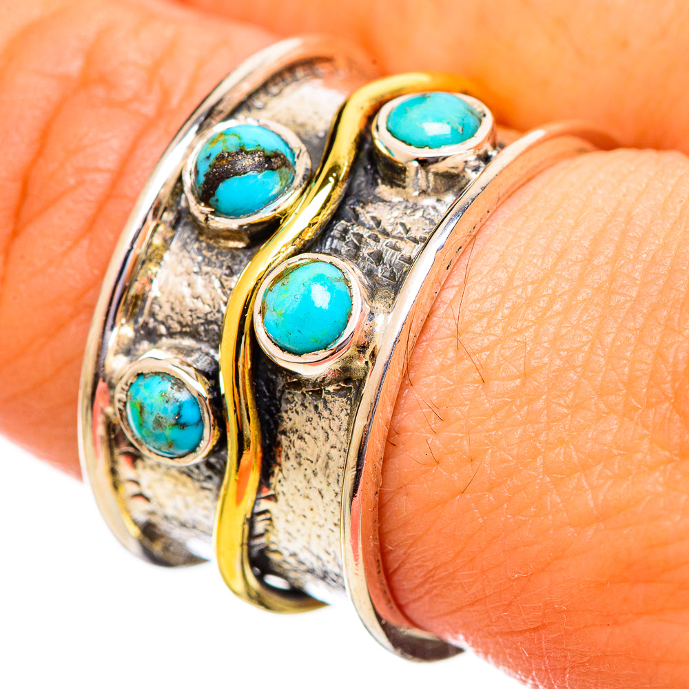 Blue Copper Composite Turquoise Rings handcrafted by Ana Silver Co - RING113863