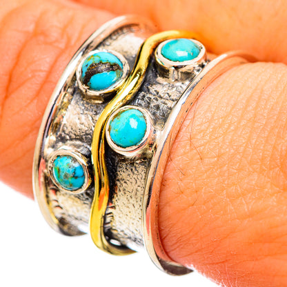 Blue Copper Composite Turquoise Rings handcrafted by Ana Silver Co - RING113863