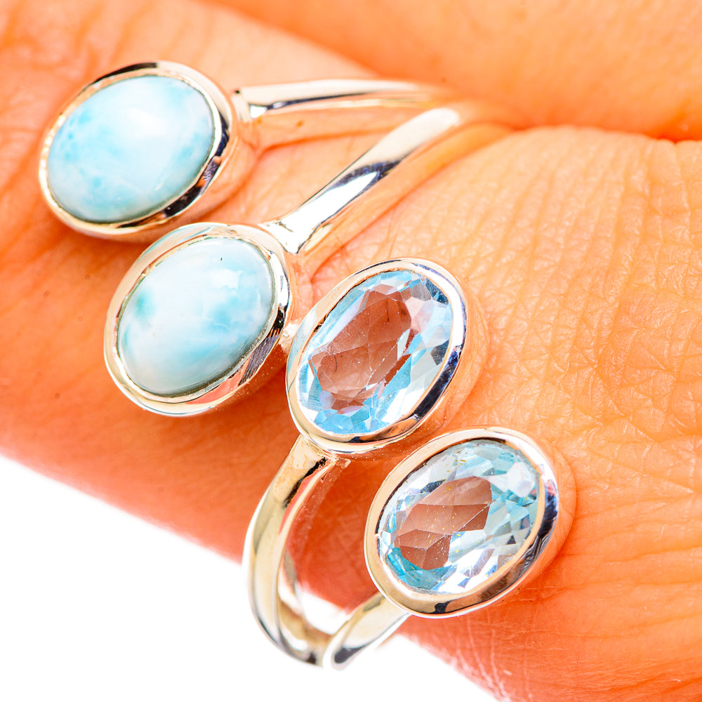 Larimar Rings handcrafted by Ana Silver Co - RING113865