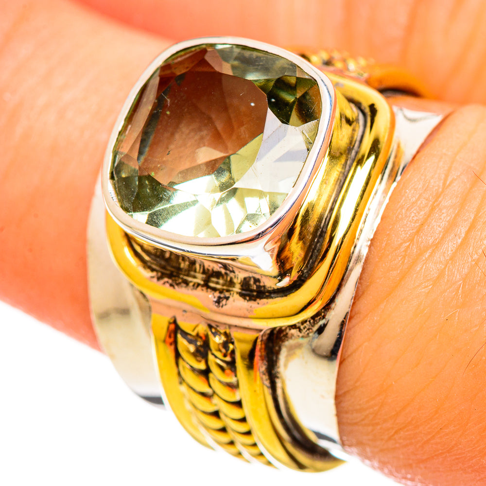 Green Amethyst Rings handcrafted by Ana Silver Co - RING113874